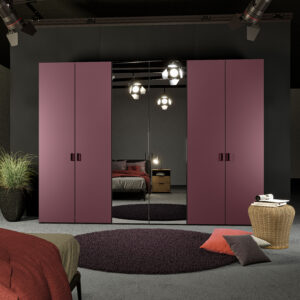 Schrank 6-türig Frozen Berry/Spiegel dunkel