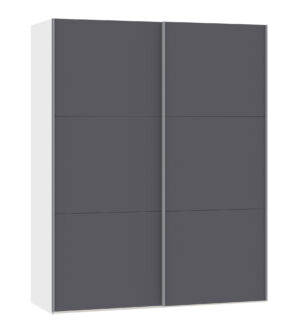 Schwebetürenschrank 2-türig Anthrazit matt, H 195 cm