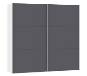 Schwebetürenschrank 2-türig Anthrazit matt, H 195 cm