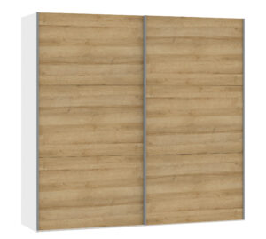 Schwebetürenschrank 2-türig Eichendekor, H 195 cm