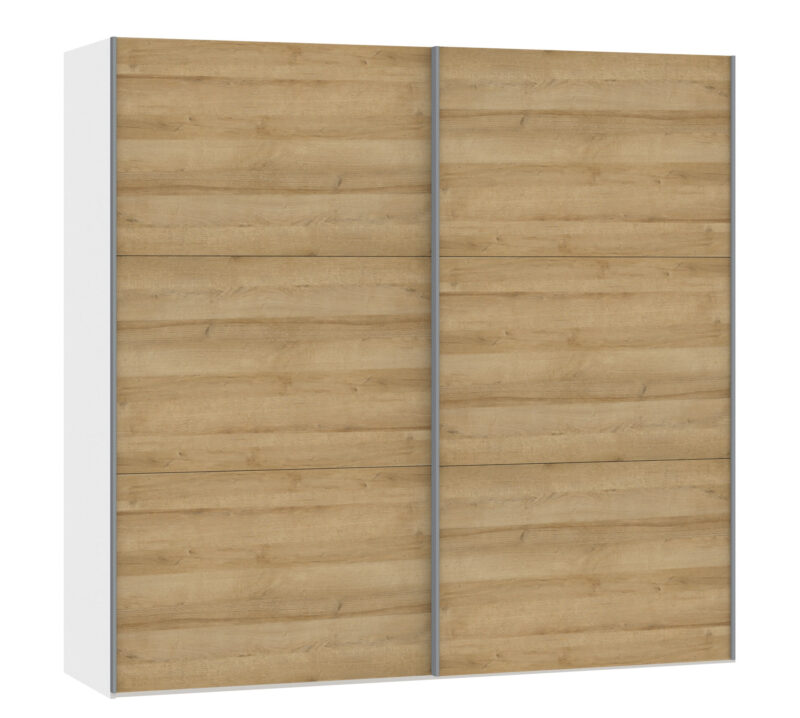 Schwebetürenschrank 2-türig Eichendekor, H 195 cm