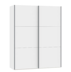 Schwebetürenschrank 2-türig Cremeweiss, H 195 cm