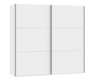 Schwebetürenschrank 2-türig Cremeweiss, H 195 cm