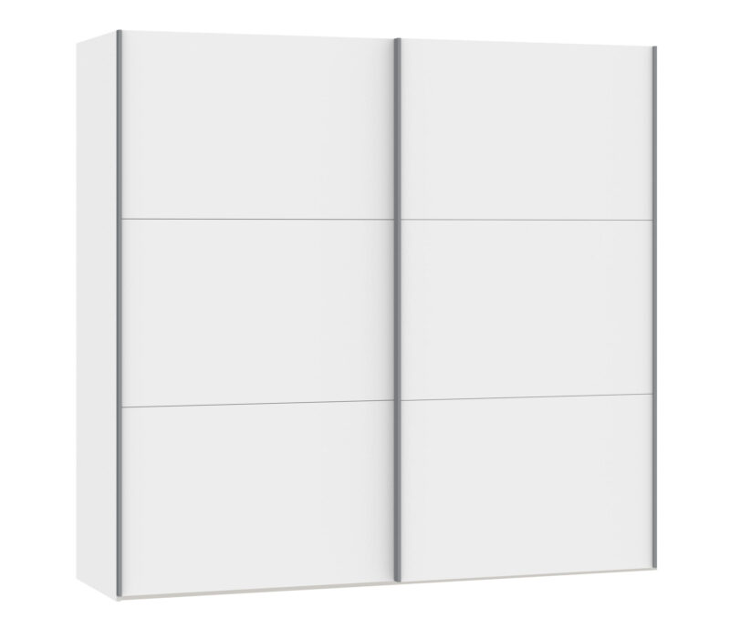 Schwebetürenschrank 2-türig Cremeweiss, H 195 cm
